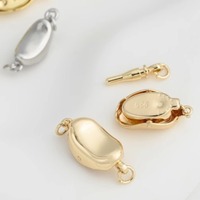Copper Clasps 14K Gold Color Ship Shape Yuanbao Buckle Pillow Pearl Stick Buckle DIY Bracelet Necklace Finishing Accessories