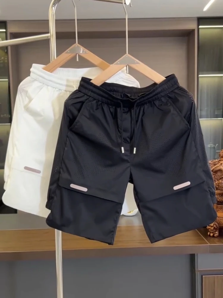 

Summer New Sle Men's Casual Breathable Qui Dry Ice Silk Loose Fit ort Pants Straight Leg Youthful Vitali Thin Model