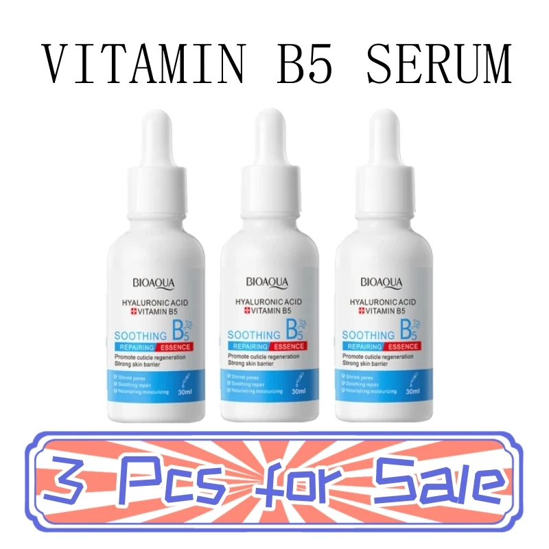 Vitamin B5 Hyaluronic Acid Face Serum Essence Moisturizing Soothing Hydrating Repair Fine Lines Facial Serum Skin Care 30ml3pcs