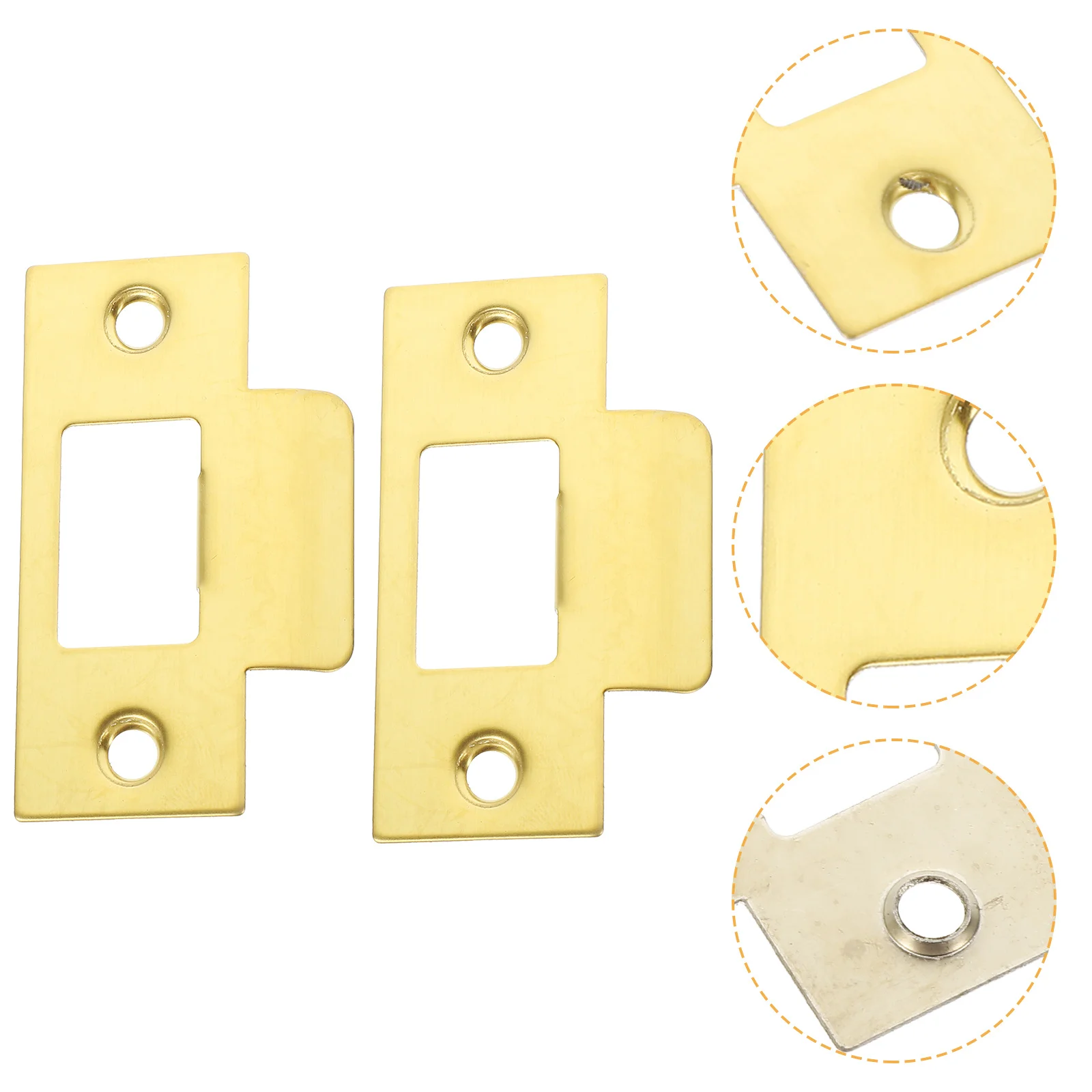 2pcs Door Strike Plate Replacement with Reinforcement Kit for Bathroom Home Deadbolt Cover Standard Guide Lock Accessory
