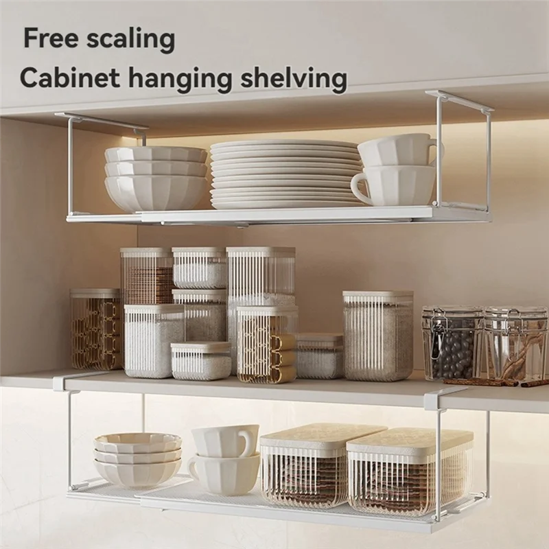 

Hanging Cabinet Hanging Kitchen Shelf Retractable Storage Hanging Basket Telescopic Range Of 38-70Cm-A74P