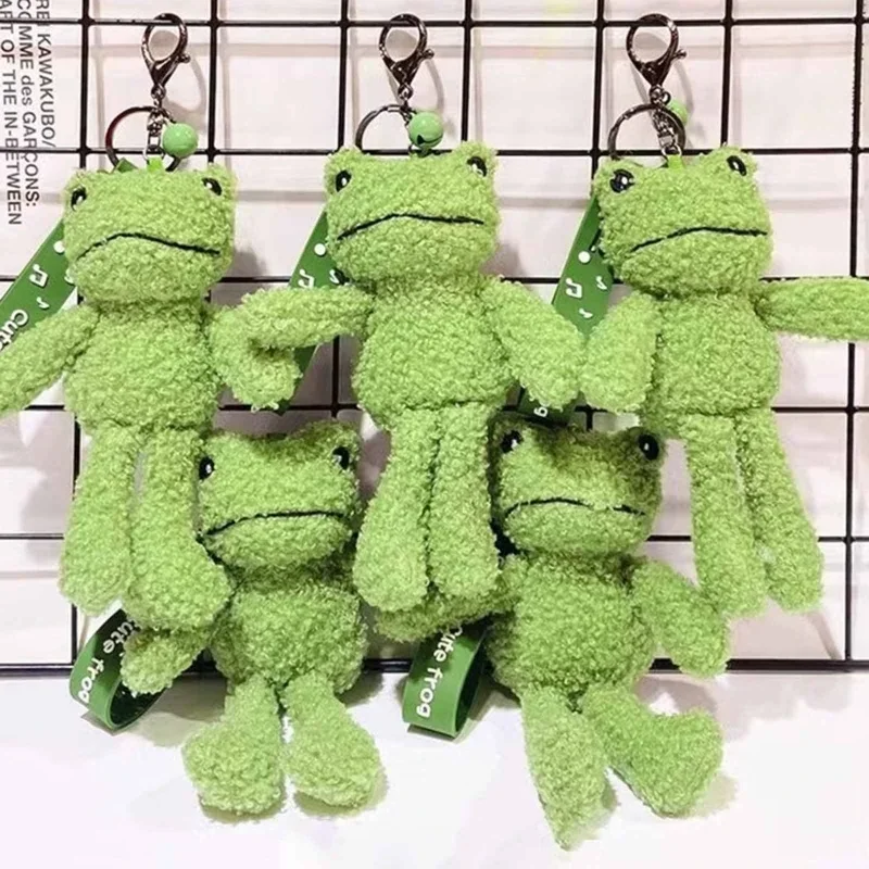 Cute Frog Doll Kawaii Plush Keychain Accessories Kawaii Key Chain for Backpacks Bags Purse Car Key Ring Birthday Christmas Gifts