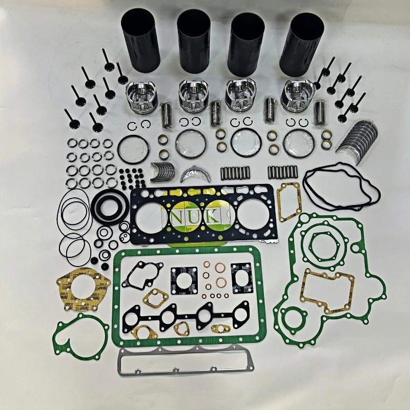 Compatible Kubota V3300 V3800 Engine Overhaul Kit for KX121 KX155 Excavators-Full Set: 4-Part Kit,Gaskets,Valves,Thrust Washers