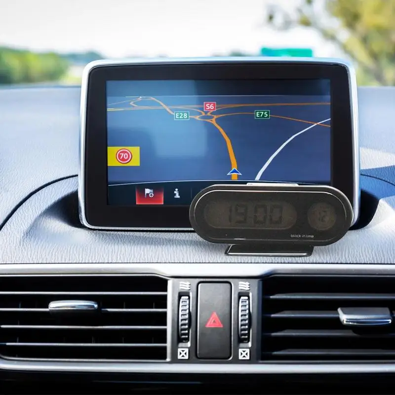 Reloj Digital de temperatura para salpicadero de coche, reloj de temperatura y humedad, termógrafo para coche, accesorio para coche, termógrafo para coche
