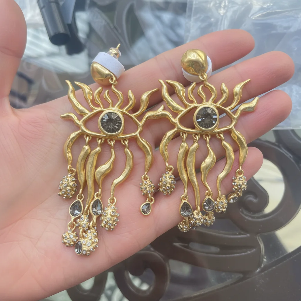 

Преувеличенные глаза, серьги, капли воды, винтажный кристалл, роскошные серьги, подарки, европейский и американский стиль.