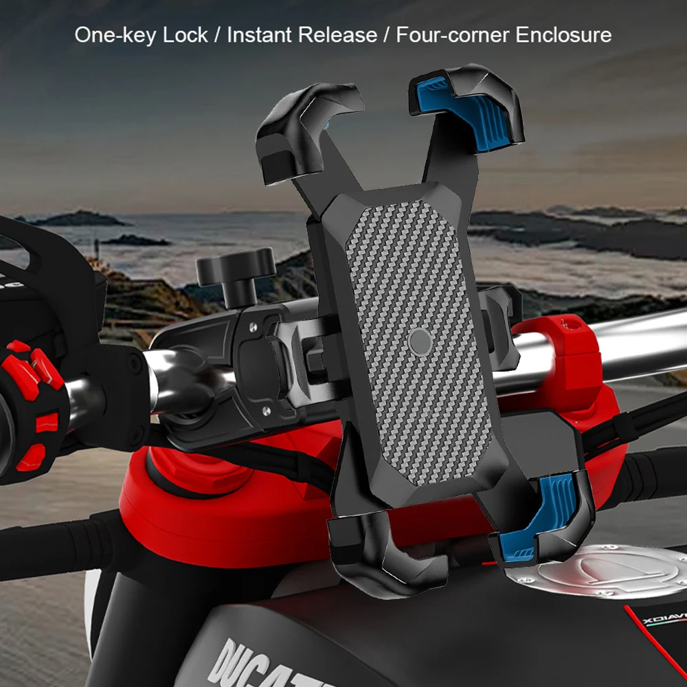 حامل هاتف الدراجة ABS للدراجات النارية، 360 ° حامل مقود عالمي مقاوم للصدمات لهاتف iPhone 15 Pro/Samsung S24 4-7 بوصة 2025 جديد #2