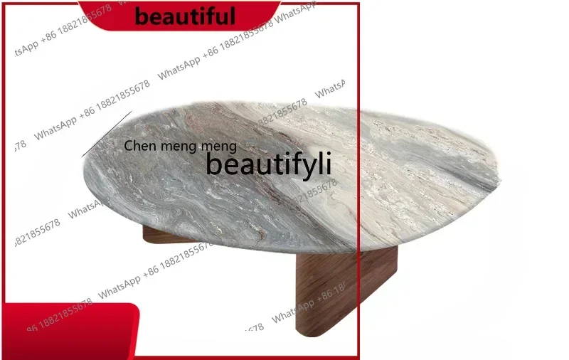 

Beimo North America Black Walnut Coffee Table Marble Luxury Stone Designer Model High-Grade Special-Shapedhy H