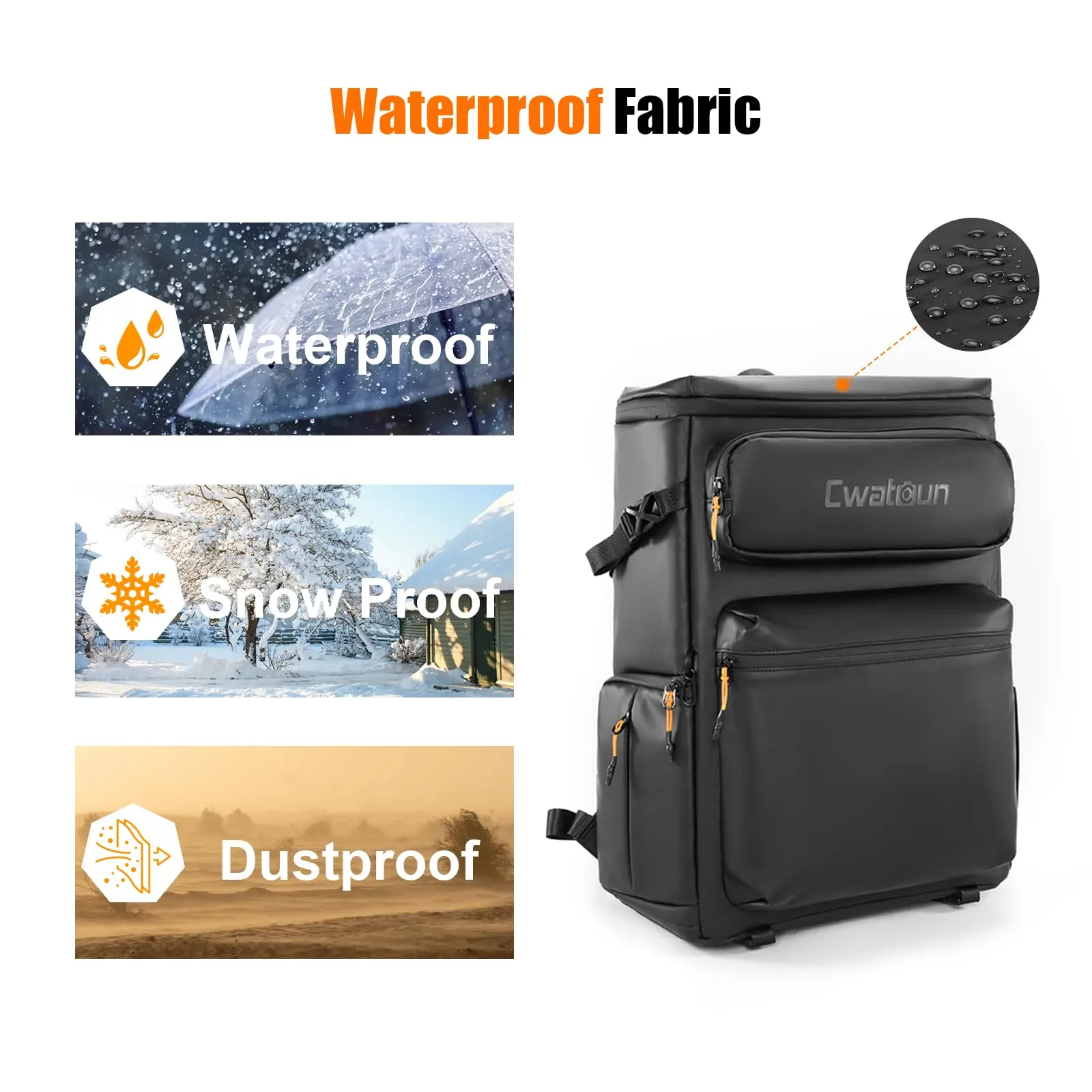 حقيبة ظهر كاميرا Caden، حقيبة كاميرا احترافية DSLR/SLR/بدون مرآة مع حامل ثلاثي القوائم ومقصورة بدون طيار/الكمبيوتر المحمول، مقاومة للماء