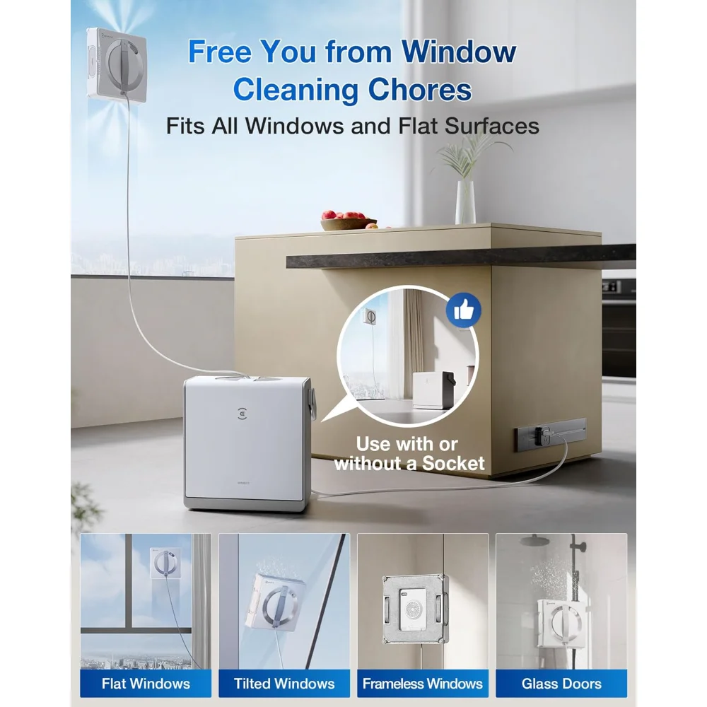 WINBOT W2 PRO Omni Portable Window Cleaning Robot with Multi-Functional Station, Charging While Working, Intelligent Cle image 4