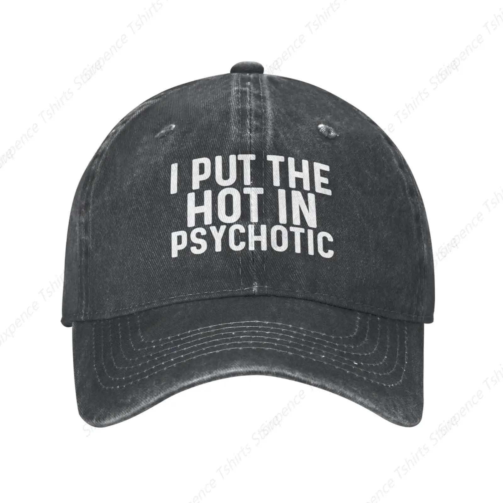 I Put The Hot in Psychotic Hat for Women Dad Hat Vintage Caps Navy Blue