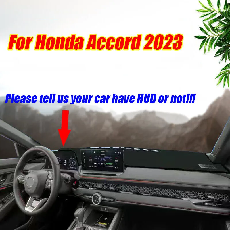 

Черный кожаный чехол для приборной панели, защитный коврик для приборной панели, коврик для Honda Accord 2023.