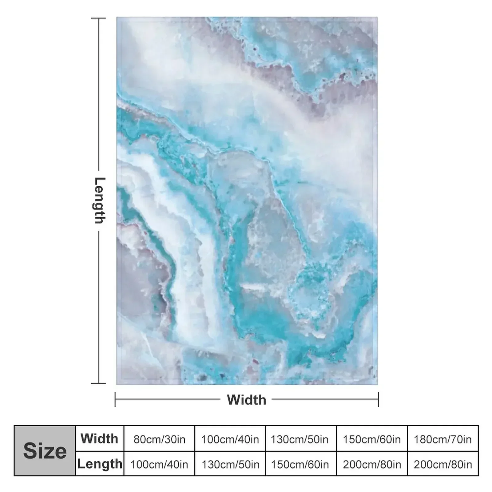 Luxury Mermaid Blue Faux Agate Marble Geode Gem Throw Blanket Single Vintage Sofa Quilt Polar Blankets