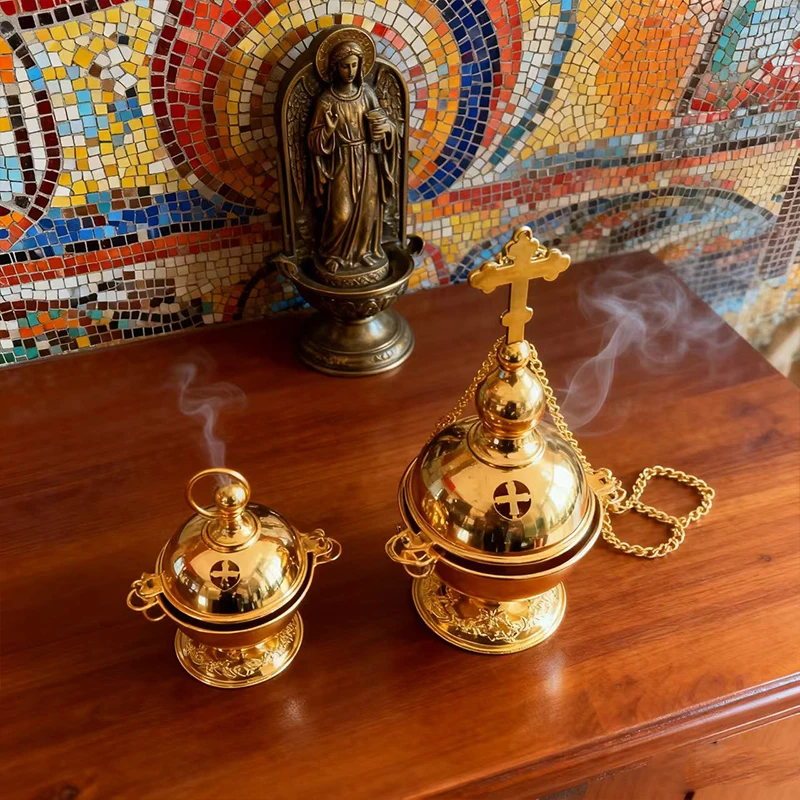 Neuer Orthodoxer Christlicher Weihrauchbrenner mit klassischem heiligem Muster, exklusiv für gläubige Anhänger, heilig und respektvoll. – Detail 2