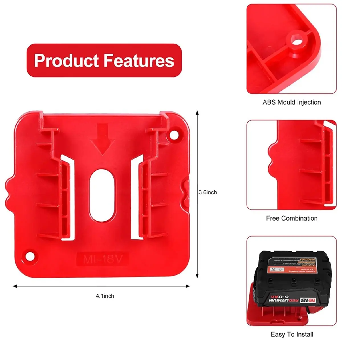 12Pcs Battery Holder for 18V Battery Mounts Dock Holder Fit for 48-11-1815 Etc W/24 Screws No Battery
