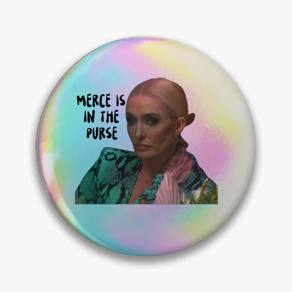 merce is in the purse  Pin Holographic Star Heart Pin Brooches Laminated Button Fashion Accessory
