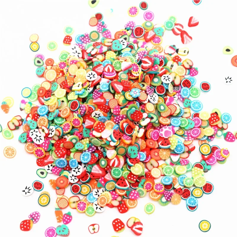 20g 5mm Mix Fruit Flower Anmails Polymer Clay Slices Sprinkles Soft Clay Nail Shaker DIY Craft Slime Crystal Filler Accessories