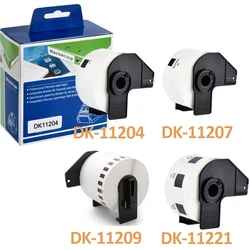 1 roll DK Thermal Paper Compatible for Brother Label Printer White PaperDK-11204 DK-11209 DK-11207 DK-112219 DK-11221 DK-22214