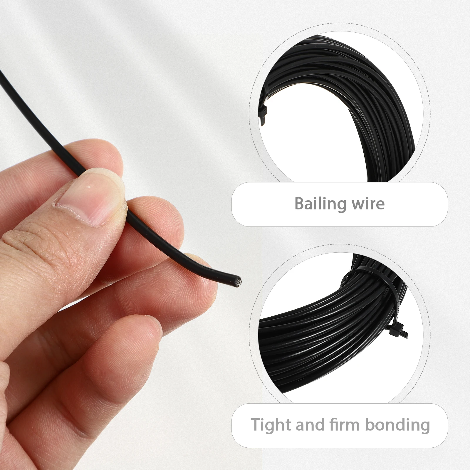 

25M 304 Stainless Steel Wire Rope Black Coated Cable Flexible Fence Bailing Clothes Line String Travel Outdoor