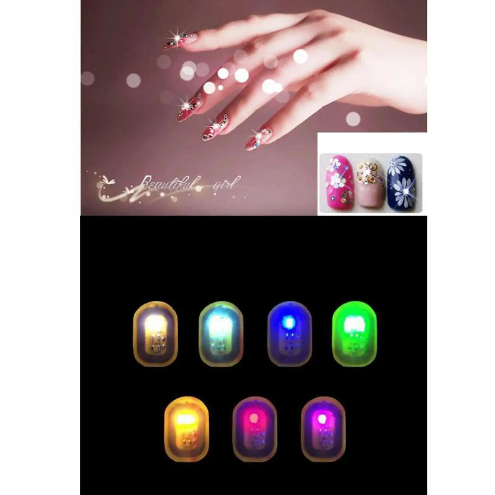 Intelligent NFC LED Nail Sticker FPC Material Women Nail Art Tips Self Adhesive Nail Accessories for Girls Party