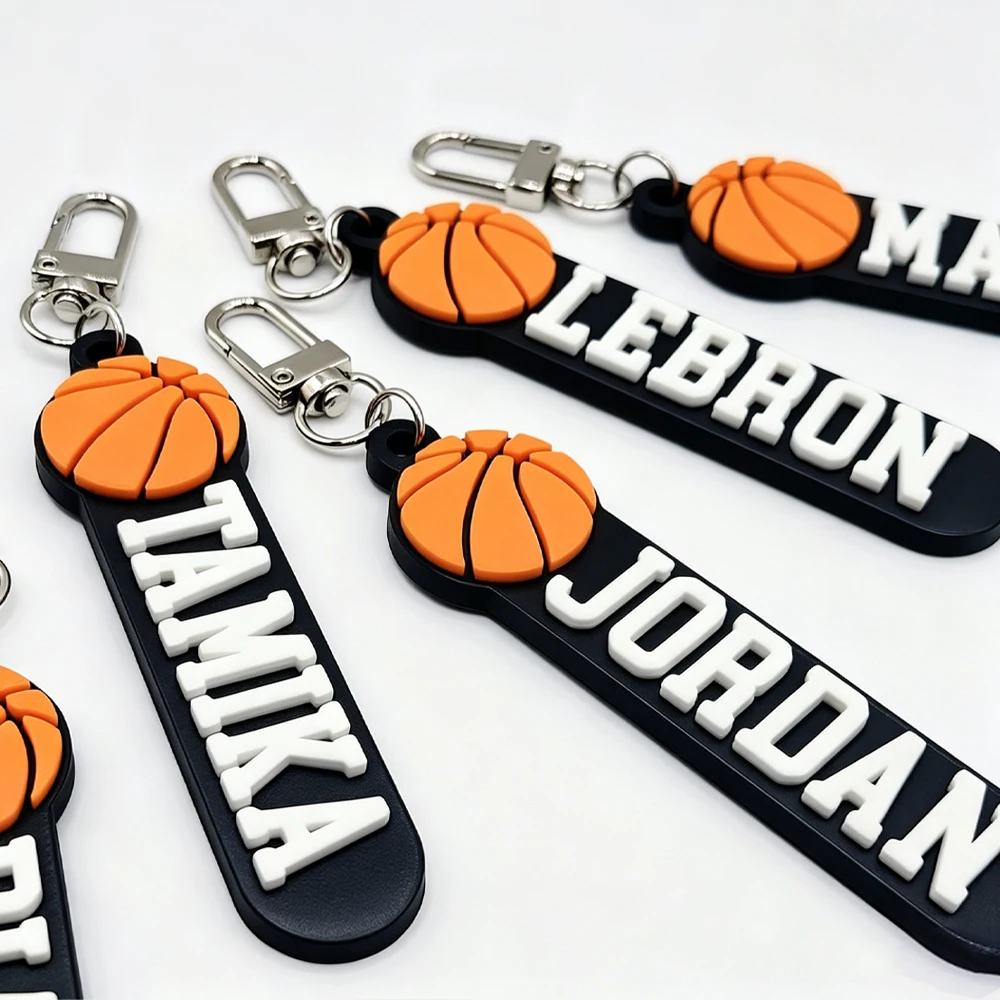 Customized Basketball Star Keychains Custom Basketball Team Pendant Keychain Acrylic Custom Name Keychain Basketball Match
