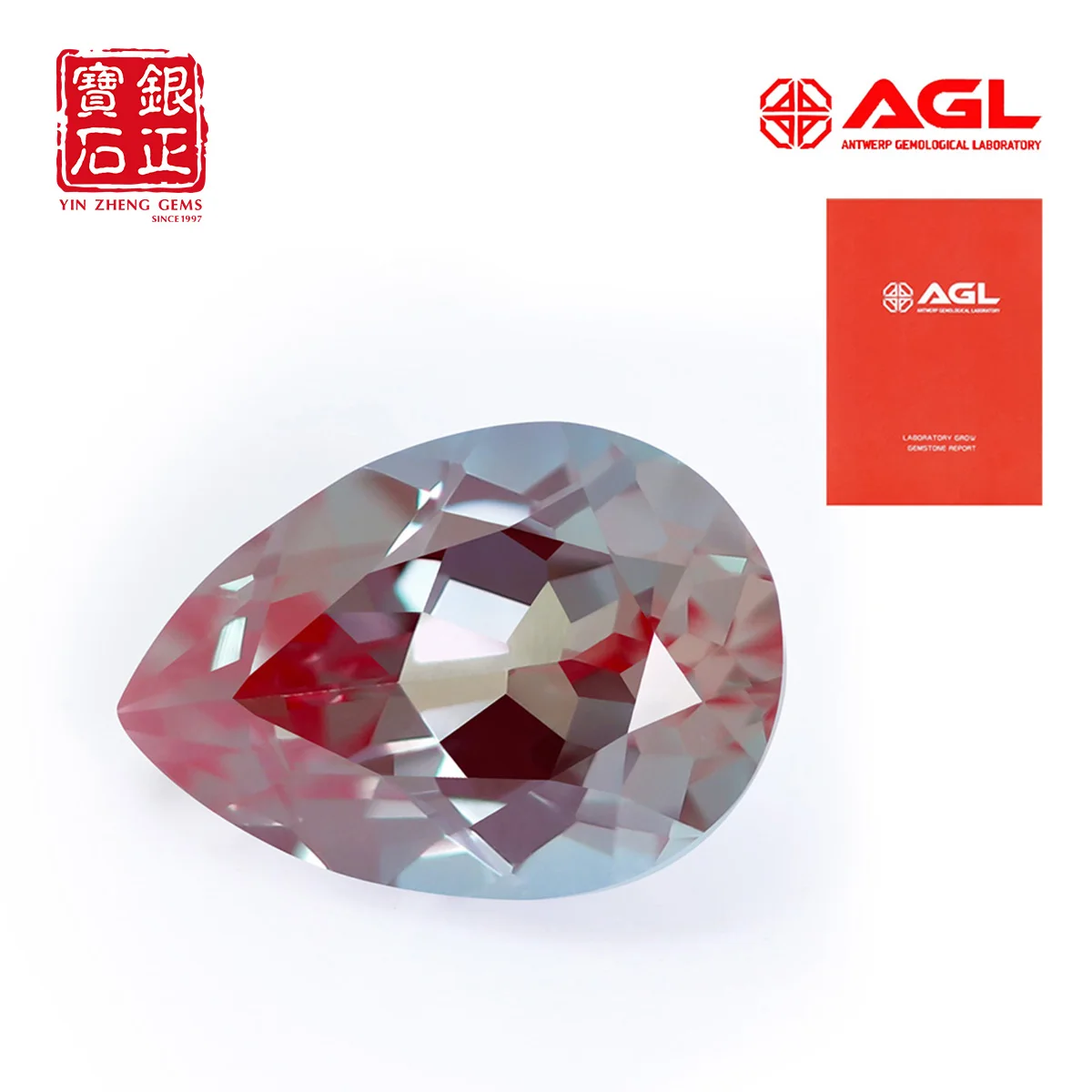 Lab Grown Alexandrite High Quality Red Bottom Pear Shape Czochralski AGL Certificate Available Making Jewelry Cemstone Loose