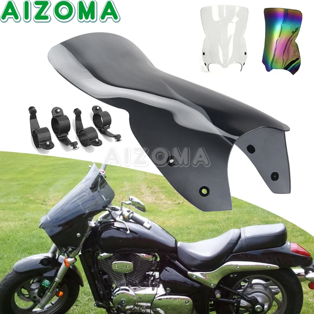 Parabrisas para motocicleta, Deflector de viento con abrazaderas, soporte para Suzuki M109R, Boulevard M50, M90, M109R2, M109RZ