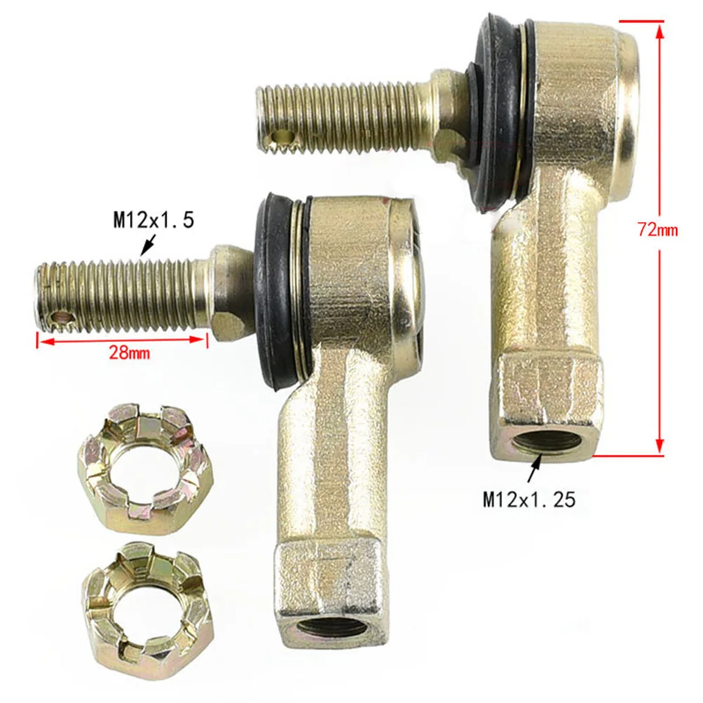 2Pcs 12-12mm Tie Rod Ends Kit Ball Joints For 50cc 70cc 90cc 110cc 125cc 200cc 250cc Quad Dirt Bike ATV Go Kart