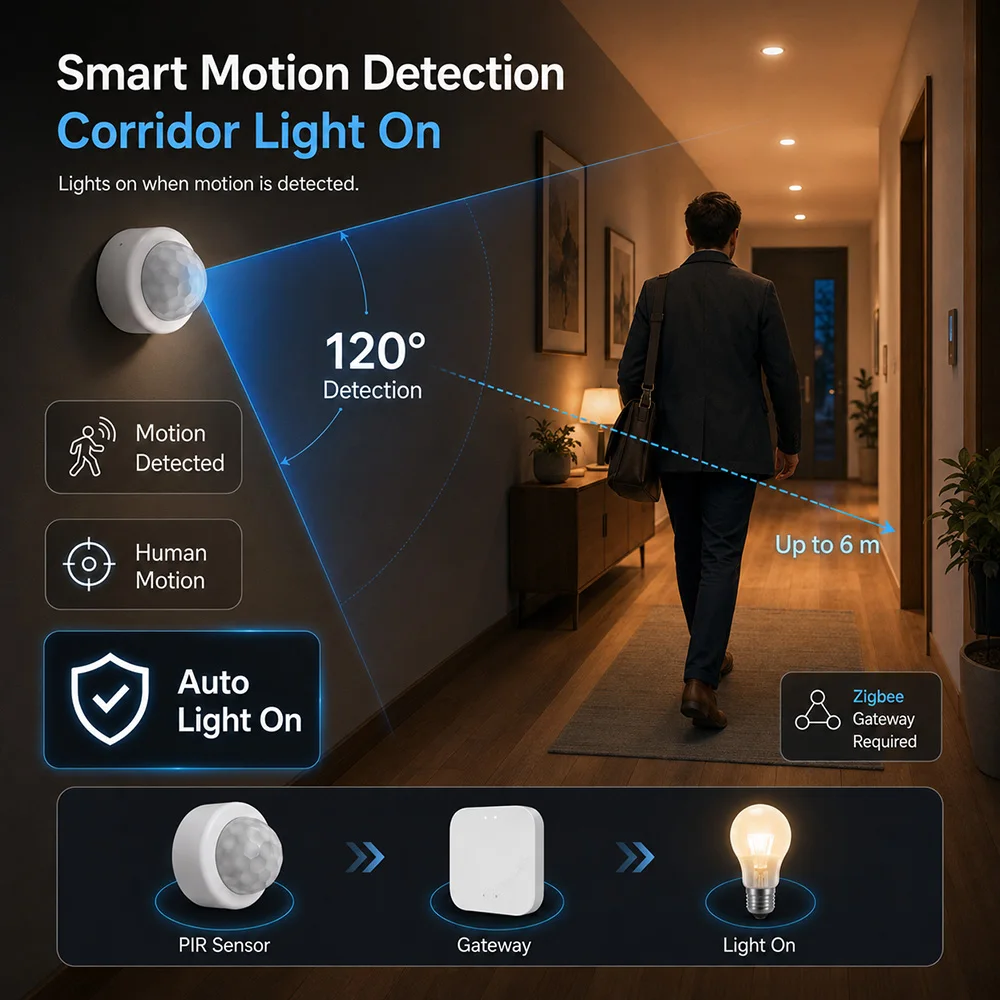 Tuya Zigbee Motion Sensor PIR Human Detector Wireless Infrared Body Sensor Smart Home Security Alexa Smart Life Zigbee2MQTT