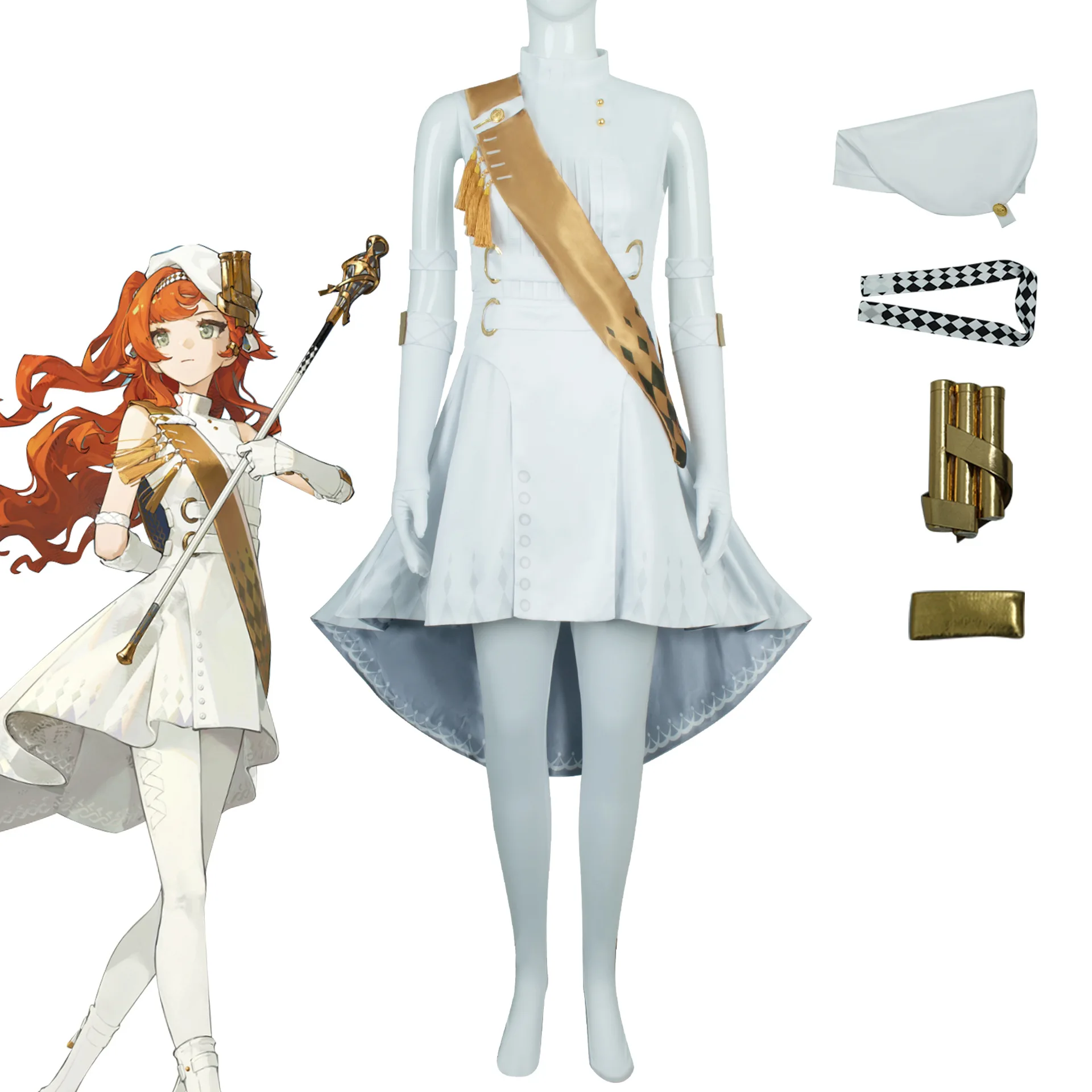 

Game Reverse:1999 Sonetto Cosplay Costume Women Gorgeou Dresss Hat Wig Headgear Party Halloween Carnival Uniforms Anime Clothing