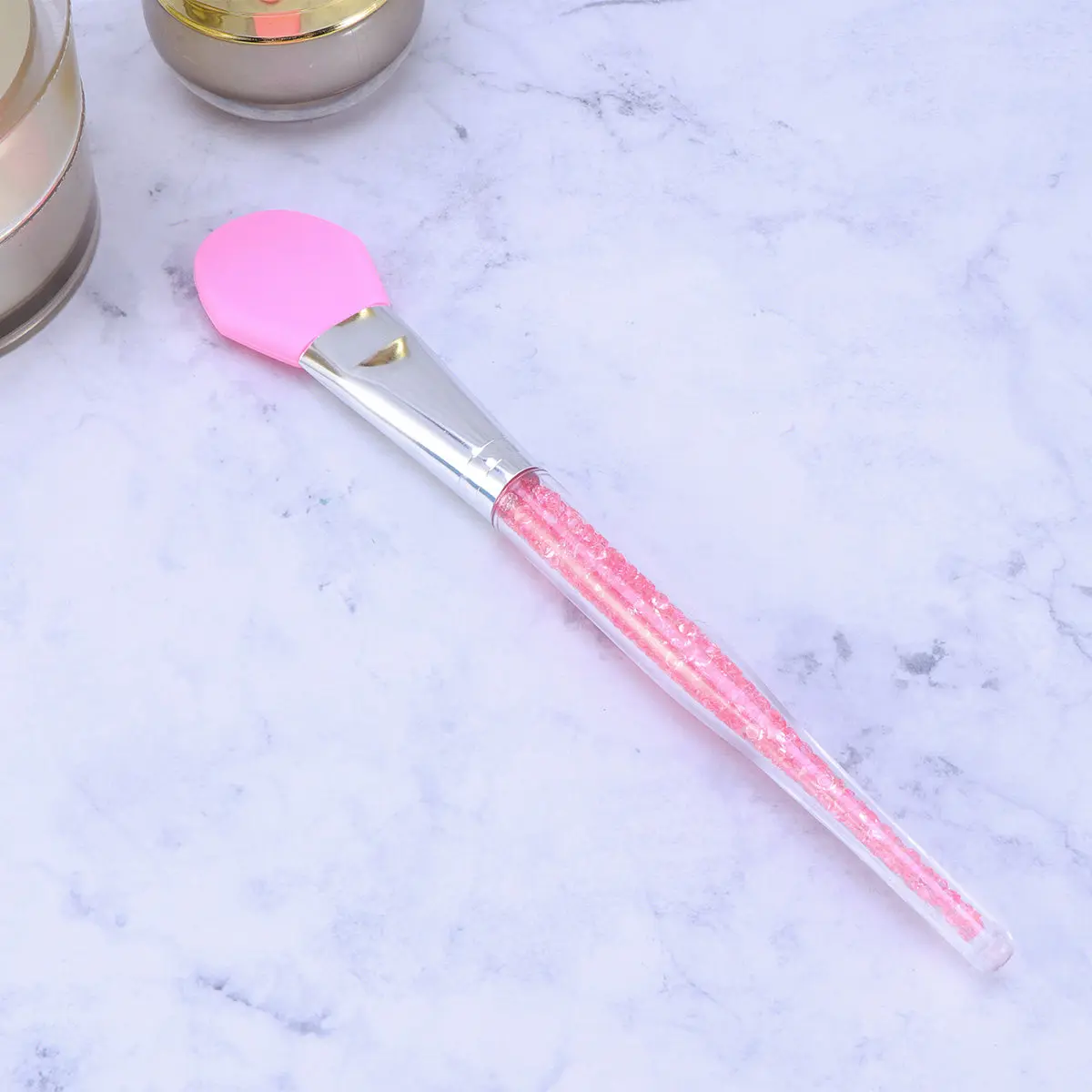 Water Crystal Rhinestone Silicone Face Mask Brush for Mud, Facial Masks & Concealer Application – 1 Piece