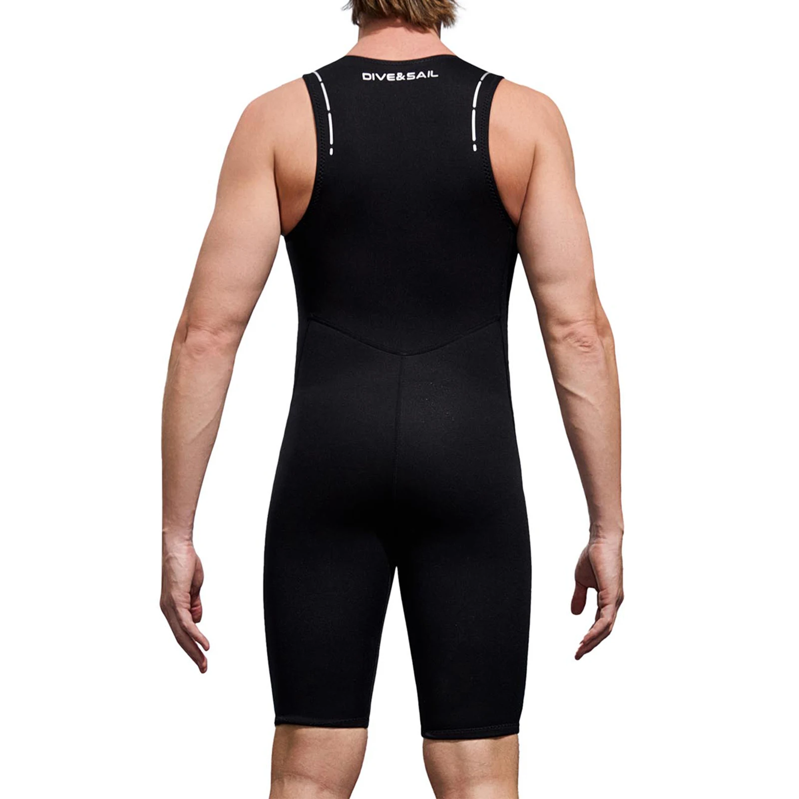 Mens Swim Leotard 2mm Wetsuit Jumpsuit Swimwear Beachwear Sleeveless Bodysuit One-Piece Swimsuit for Snorkeling Surfing Diving