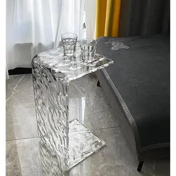 壓克力邊桌,26吋高,C型壓克力材質,現代透明,可滑入沙發下方 6 最佳銷售 亞克力家具 - №5