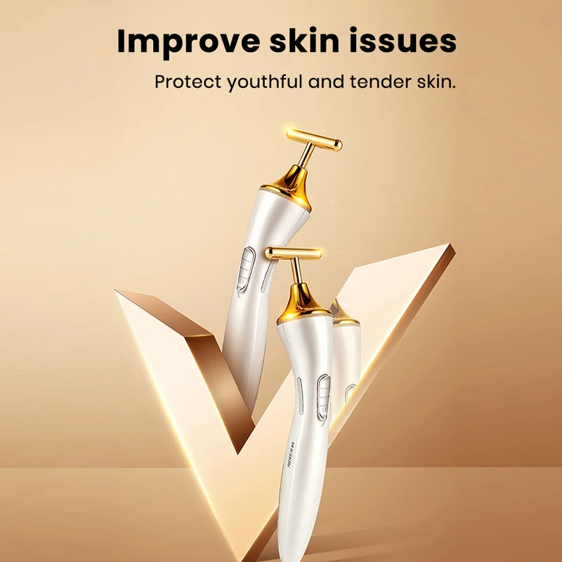 KSKIN Face Lift Roller Vibration Slimming Massager Facial Stick Facial Beauty Skin Care T Shaped Vibrating Massager