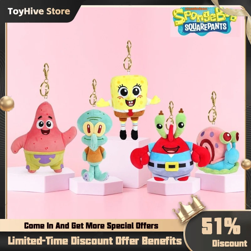 【Auf Lager】Potdemiel SpongeBob Schwammkopf Patrick Star Plüsch-Schlüsselanhänger Weicher Stofftier-Rucksackanhänger Niedlicher Cartoon-Charm