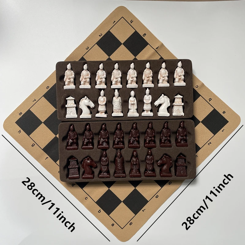 تصميم جديد لقطع شطرنج جندي ذات طابع إبداعي ثلاثي الأبعاد صغير الحجم، مستلزمات مهرجان ألعاب لوحية صغيرة الحجم 28 سم/11 بوصة #3