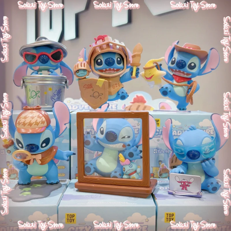 

Новый стиль Toptoy Stitch City Adventure V1 Blind Box Mystery Box Series Kawaii Collection Desktop Ornament Trend Милая кукла в подарок