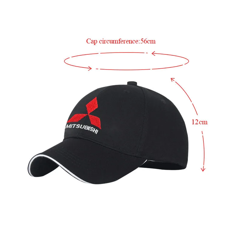 Auto Mitsubishi Baseball Cap Car Hip Hop Hat Travel Outdoor Sun Hat for MITSUBISHI Ralliart Lancer Competition Outlander AIRTREK