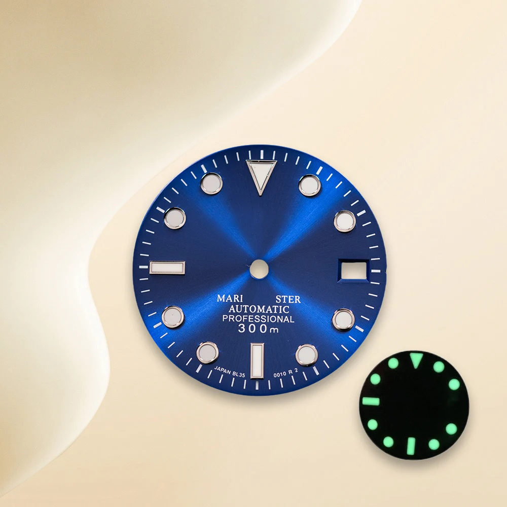 Cadran S NH35 28.5mm, SUB/SKX007 Mod, cadran rayon de soleil pour mouvement NH35/NH36 C3, accessoires de Modification de montre lumineuse verte