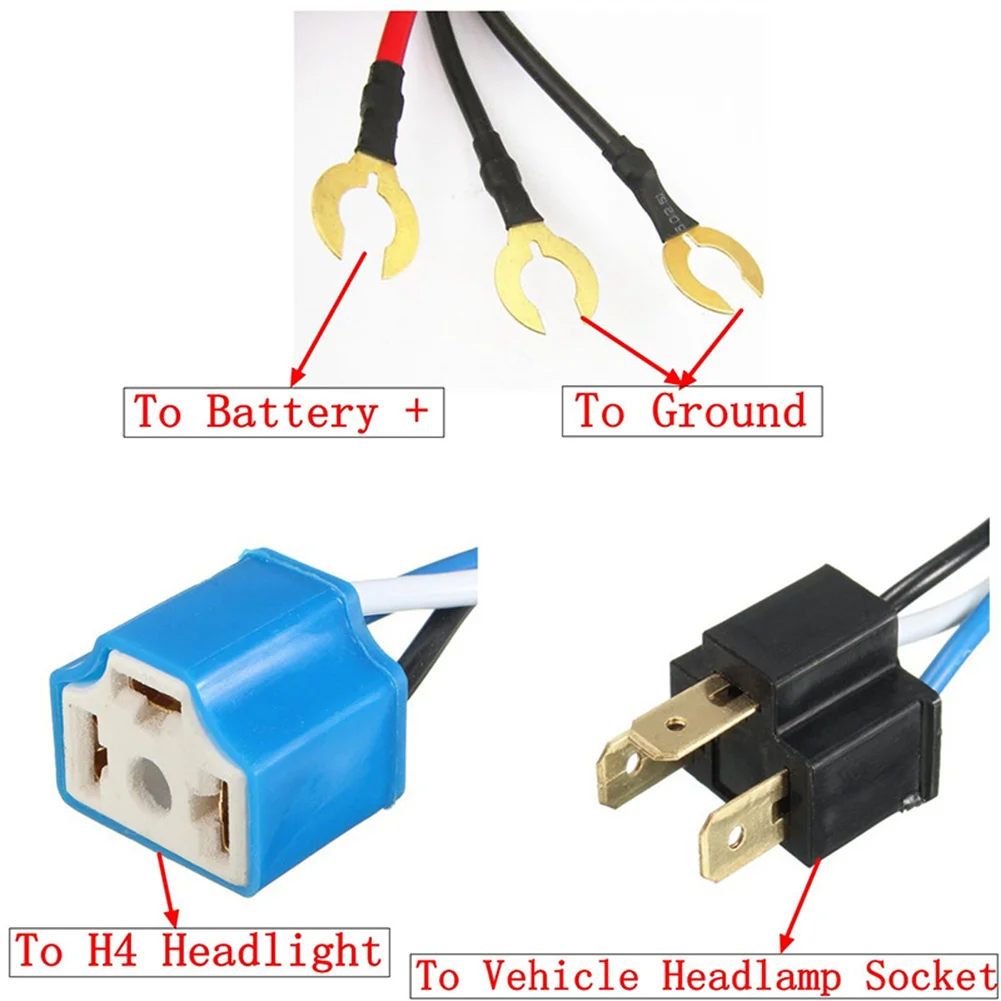 Enhance Your Car\'s Lighting System with H4 Headlamp Light Bulb Wiring Harness Kit for 2Headlight and Easy Installation