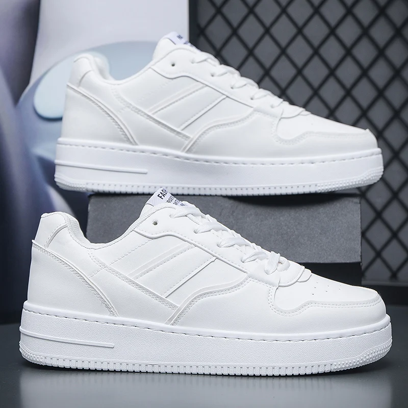 

Лидер продаж, белые повседневные кроссовки для мужчин, модный дизайн, кожаная спортивная обувь, мужская дешевая уличная удобная мужская обувь для скейтборда