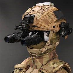 FASK Tactical Helmet Set with Night Vision & NVG Mount & Flashlight & Beacon For Role Playing Hunting Airsoft Paintball Shooting