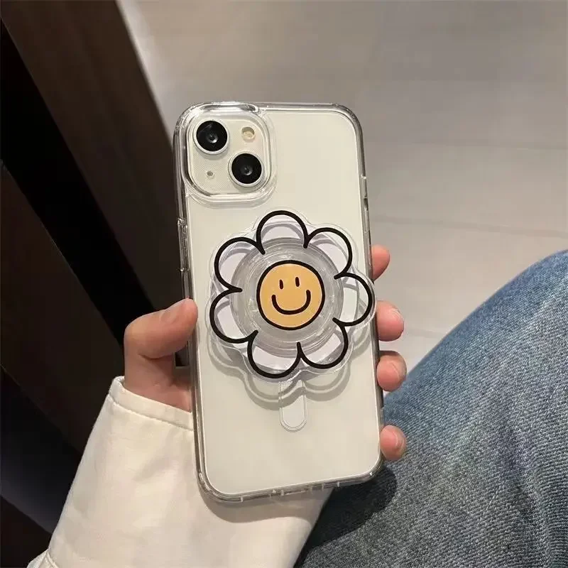 Niedlicher Smiley-Gesicht Magnetischer Handyhalter, Faltbarer Desktop-Handyständer für Magsafe, Universell für iPhone 16 – Detail 9