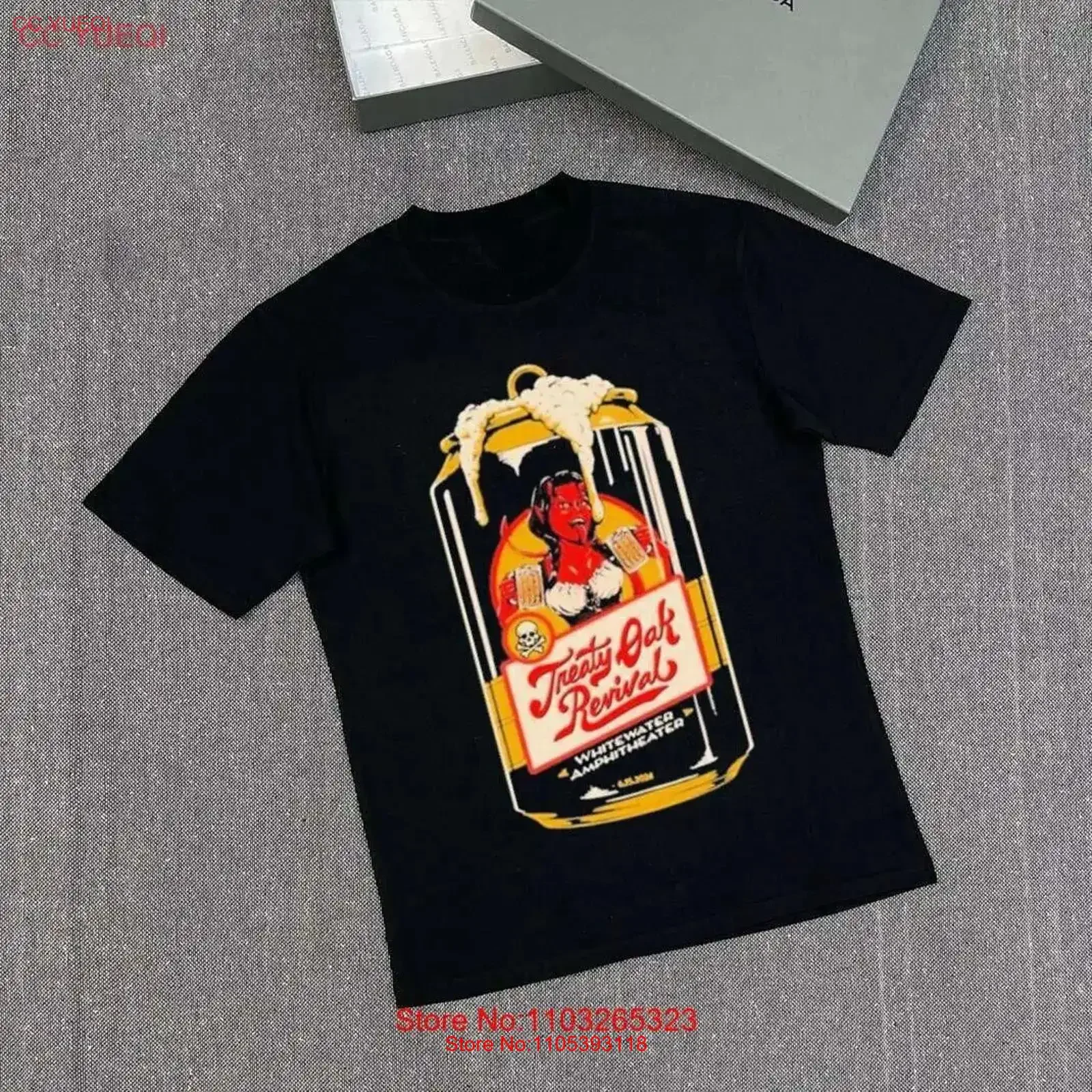 Vtg Treaty Oak Revival Band Black Heavy Cotton Size S 4XL T Shirt TT574 vintage Washed graphic Stylish Comfortable Breathable