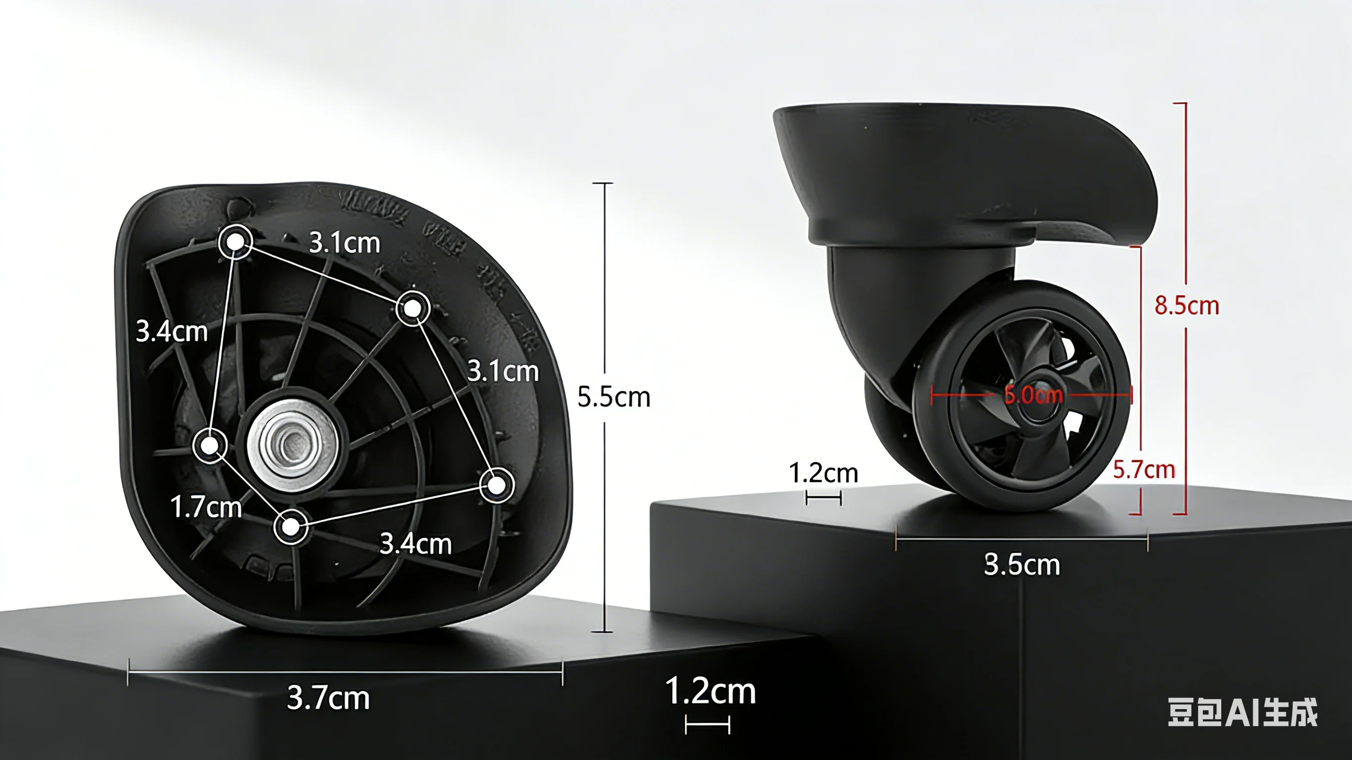 

For W467 Luggage Wheels Set Ultra-Quiet Design Non-Slip, Wear-Resistant Rubber Universal Replacement Wheel Set