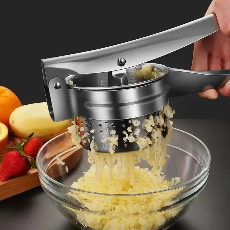 New Masher RicerPress Mashed Potatoes Stainless Steel Crushing Puree Fruit Vegetable SqueezerJuicer Press Maker Kitchen Tools