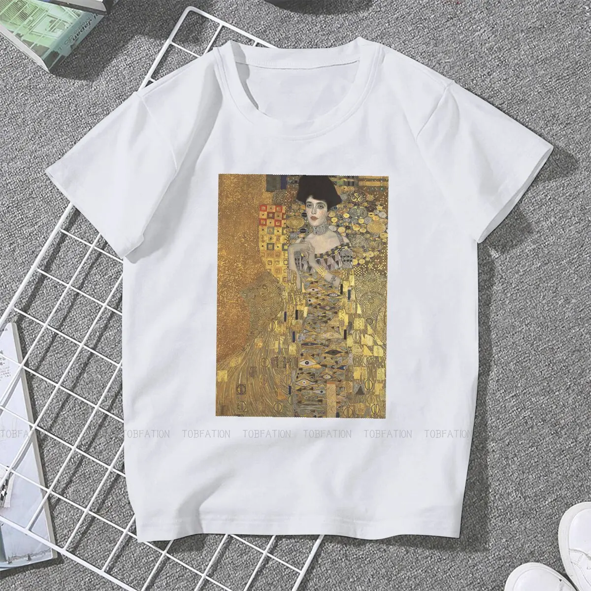 Adele Bloch-Bauer Women Tshirts Gustav Klimt Painting Aesthetic Vintage Female Clothing Oversized Cotton Graphic Streetwear