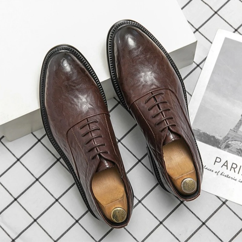 

Men's Formal Shoes Fashion Business Casual Party Banquet Gentleman's Shoes Retro British Lace-up Brogue Dress Wedding Shoes