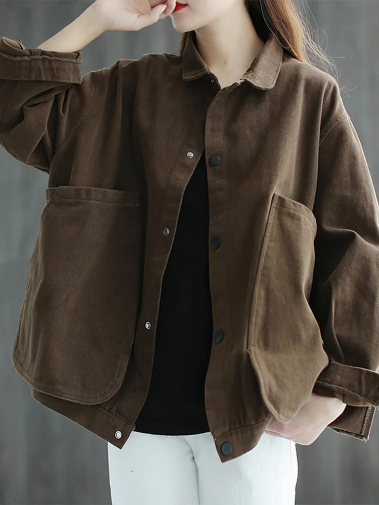 Ele Großer Irt-Mantel für Damen, lang, Sve, Umlegekragen, Knopfleiste, Cargo-Kette, Winter-Oberbekleidung, lässige Passform