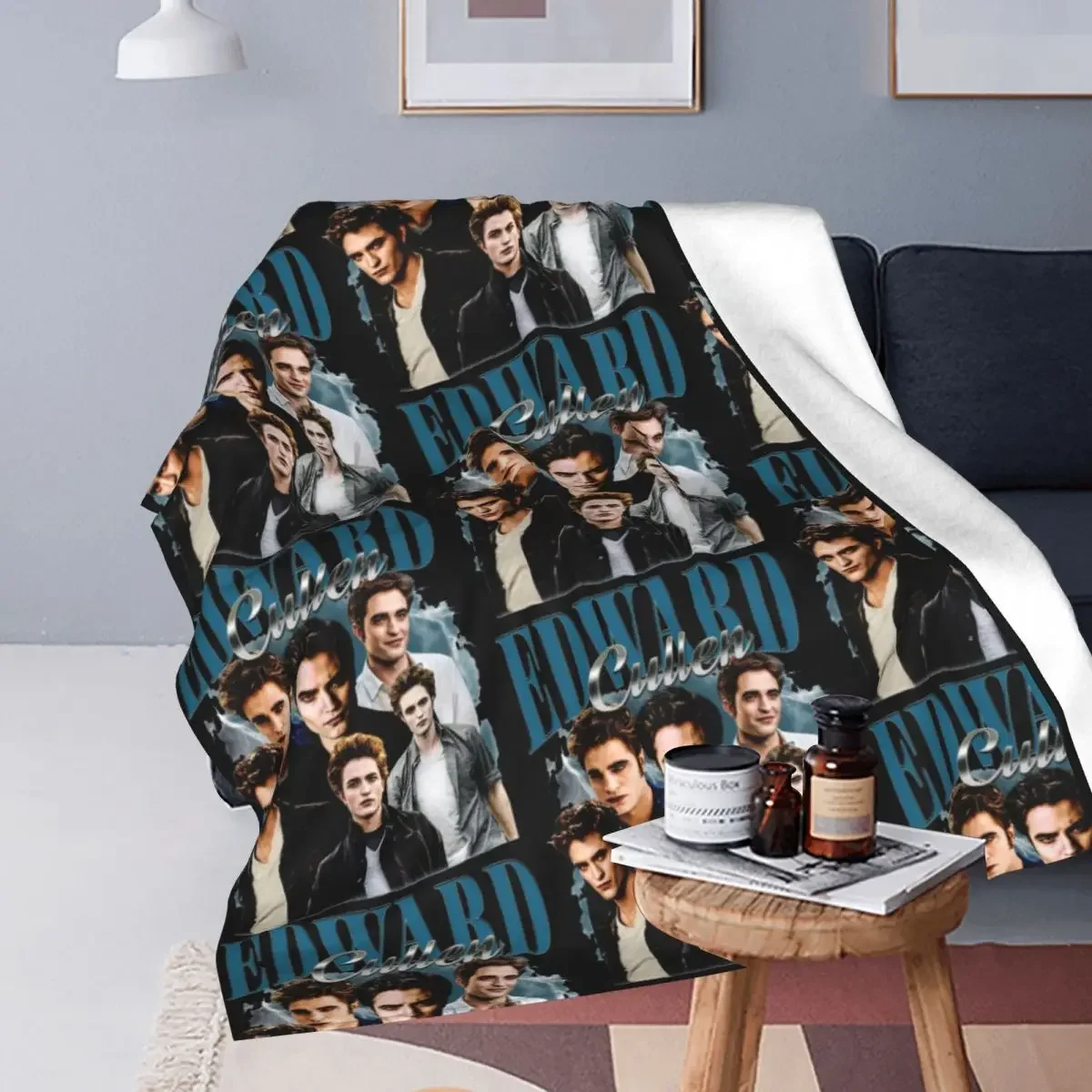 Vintage Edward Cullen Retro 90 Homage Twilight Blankets Flannel Autumn/Winter Robert Pattinson Soft Throw Blankets for Sofa