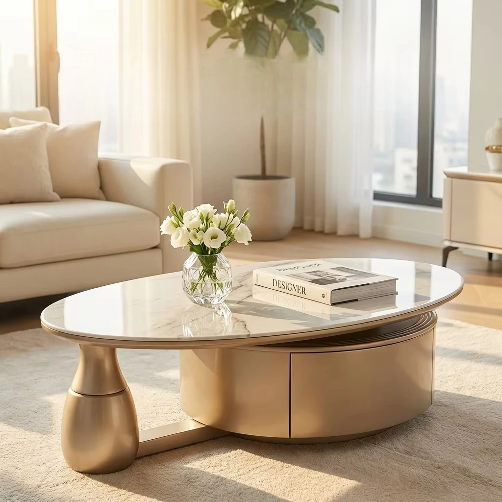 #Modern Two-piece Design, Coffee Table, Wooden Board,  Durable, Household Living Room Furniture